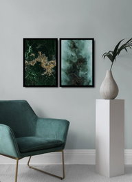 Wallity Cuadro Decorativo Enmarcado en MDF Multicolor (2 Piezas)